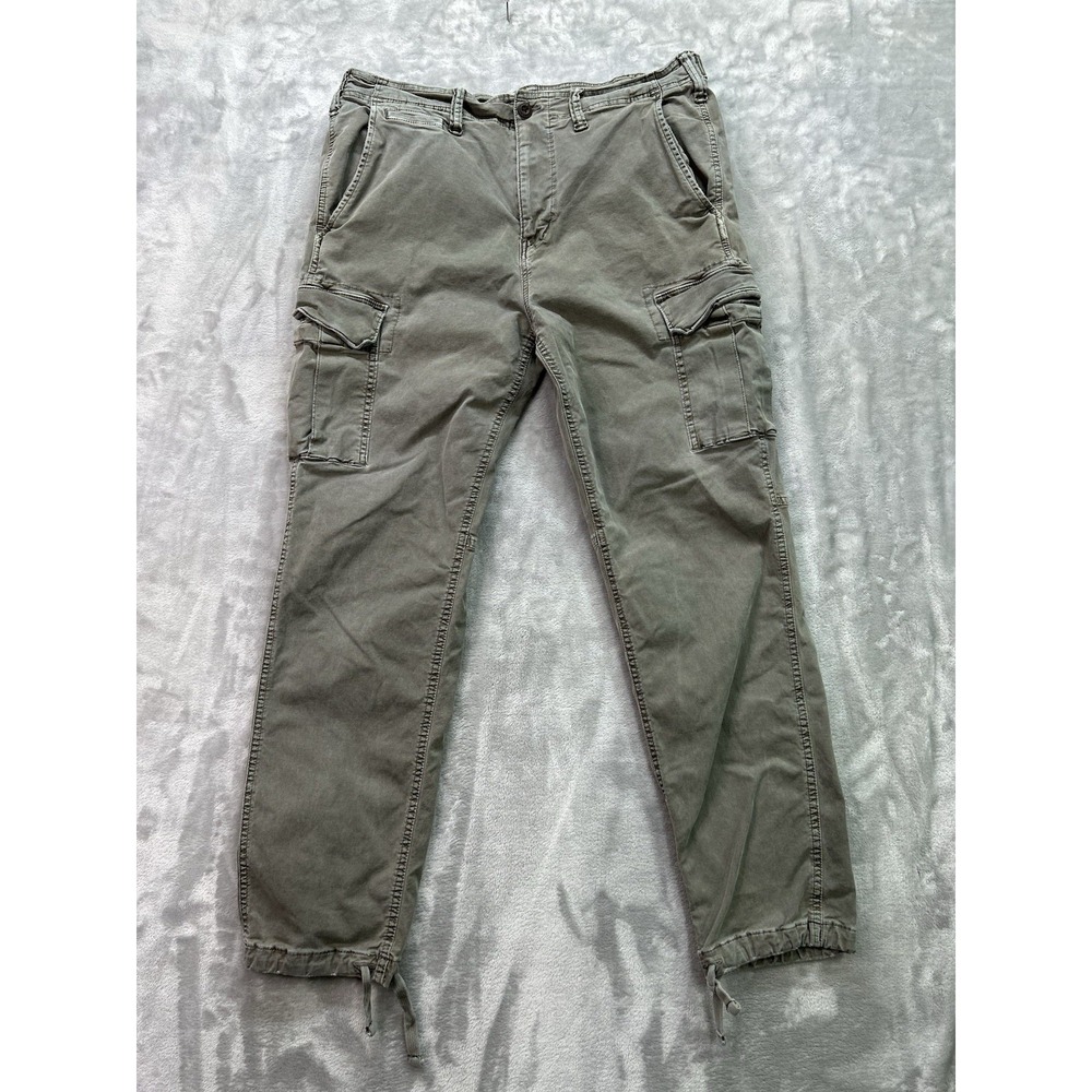 American Eagle Lived in Cargos Utility Flex Olive Slim Fit Mens 34x32 Grunge